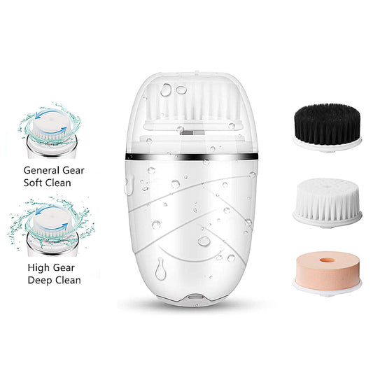 Ficcug 3 in 1 Rechagable Facial Cleansing Brush- Face Spin Brush Set, Deep Cleansing, Gentle Exfoliating, Removing Blackheads, Massaging, Face and Body