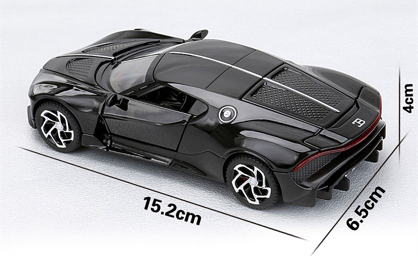 Ficcug 1/32 Scale Alloy Diecast Pull Back Cars Model Toy Collection & Sports Cars Play Vehicles Toys with Lights & Sounds, Friction Powered Cars for Boys Kids Children Christmas Gift Toy (Black)