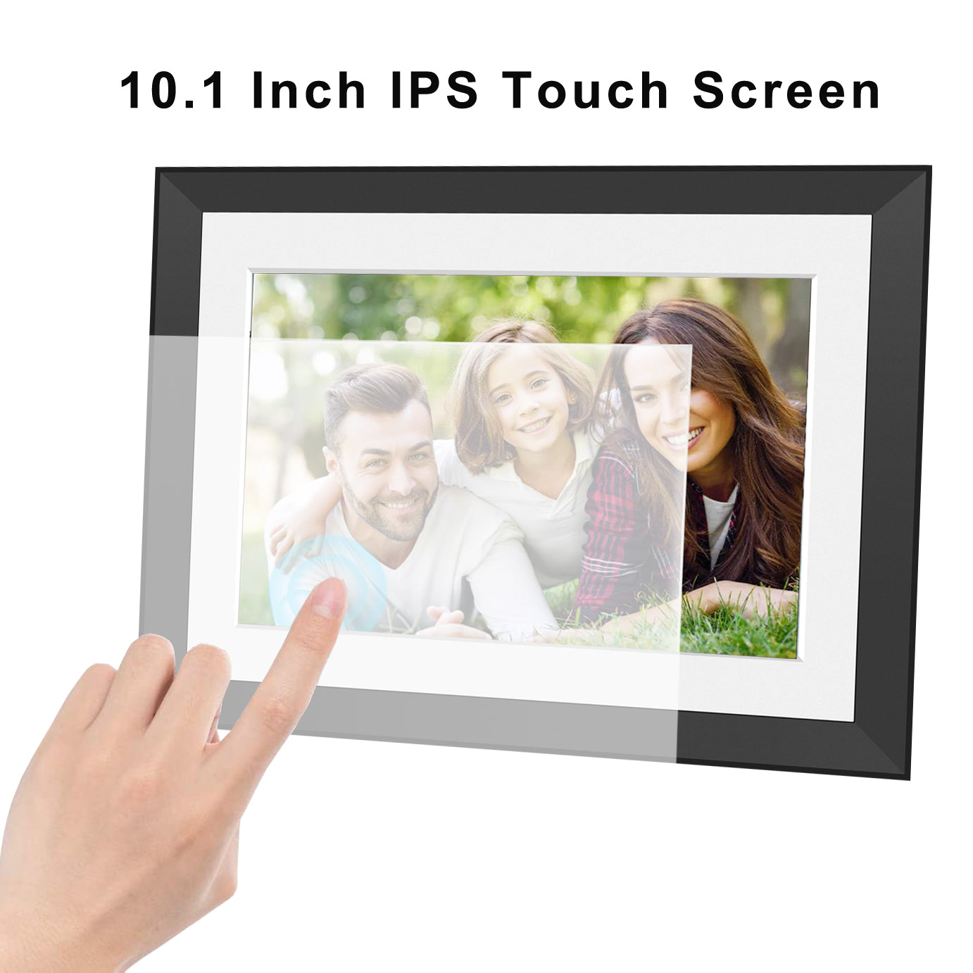 Ficcug 10.1"Digital Picture Frame,16GB Wifi Smart Photo Frame,HD IPS Touch Screen,Easy Share Photos Videos via App from Anywhere,Perfect for Gift-Black